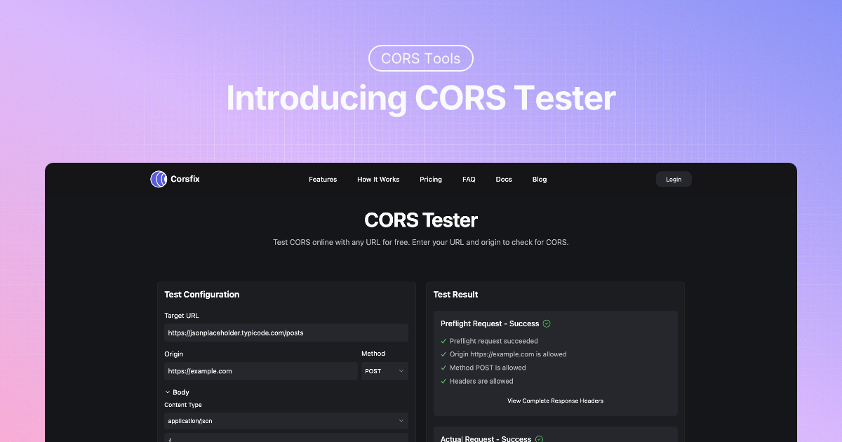 Introducing our online CORS Tester