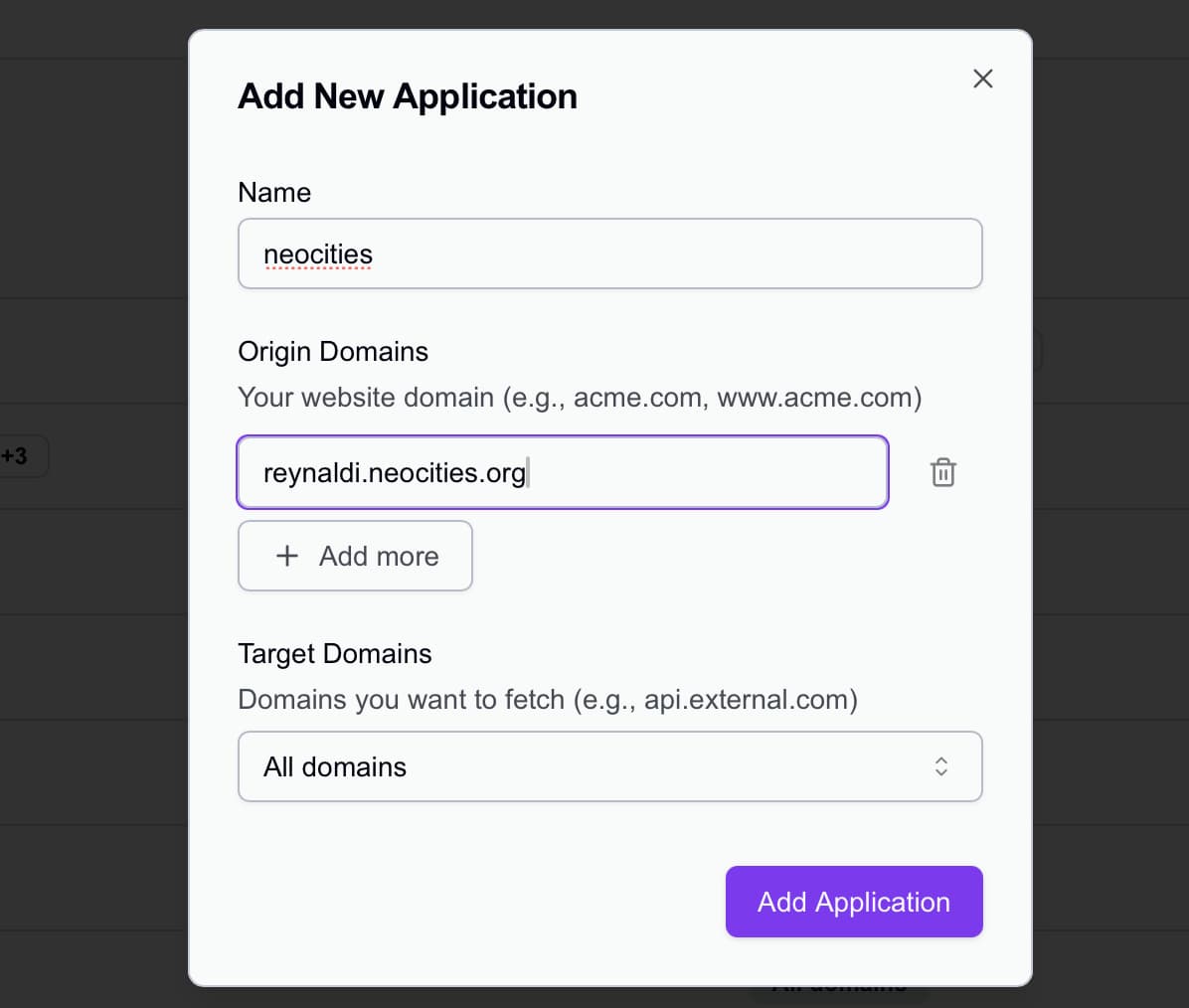 Adding domain