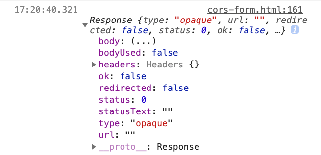 Opaque Response Example