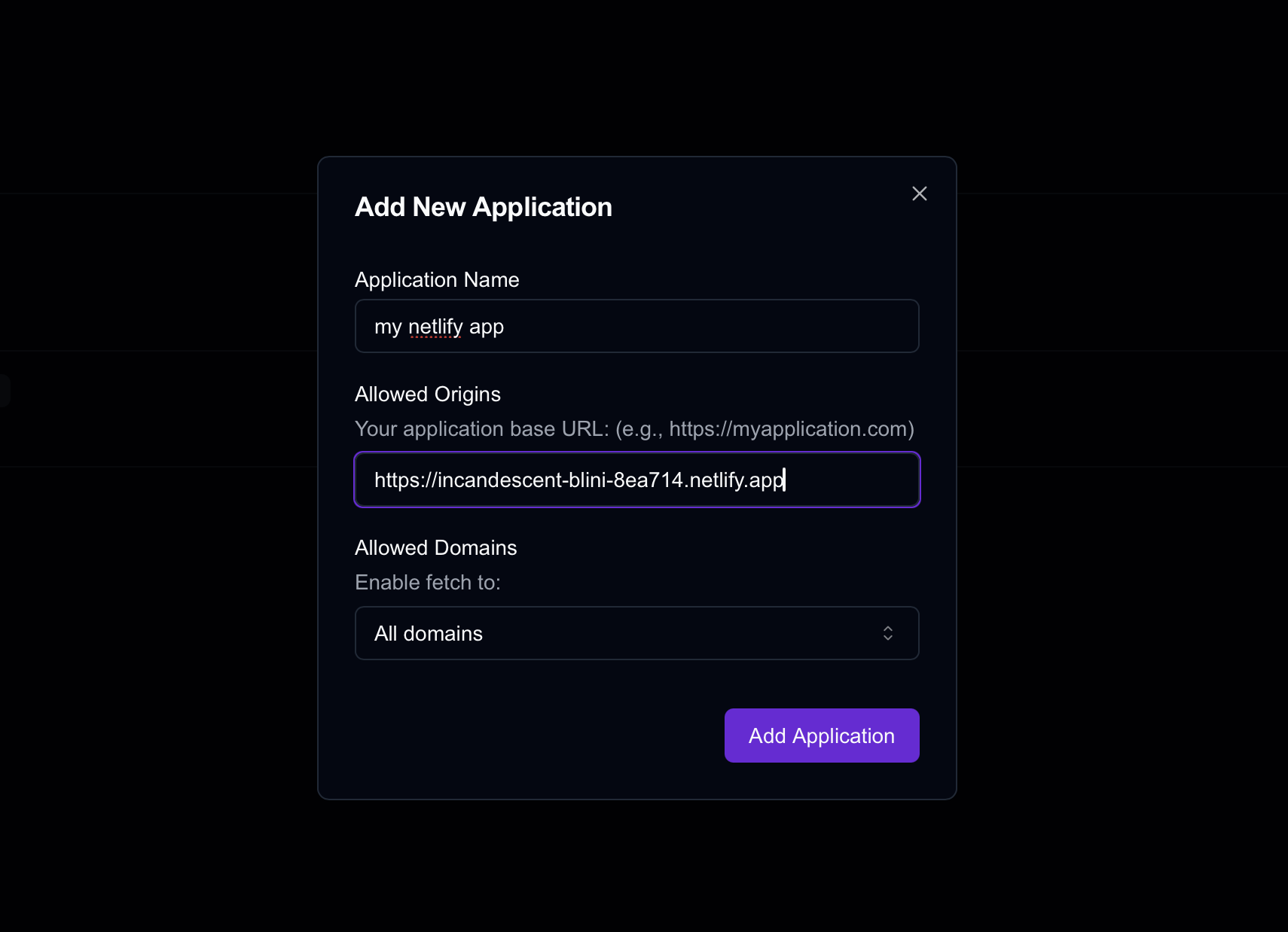 Adding Netlify Origin