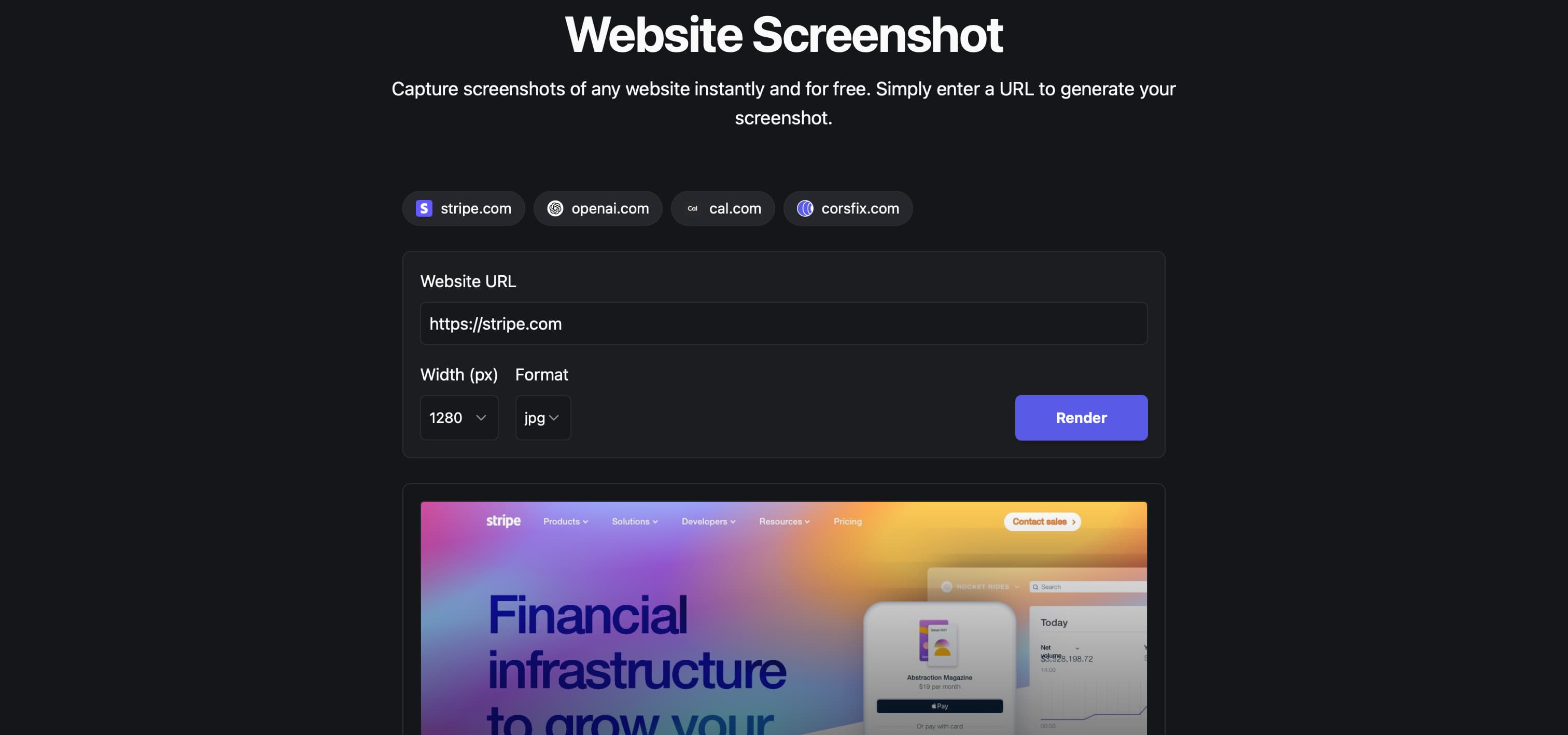 Website Screenshot Tool